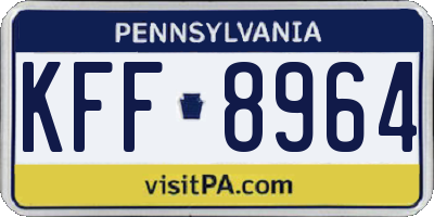 PA license plate KFF8964