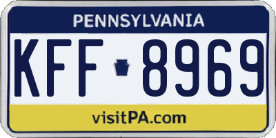 PA license plate KFF8969