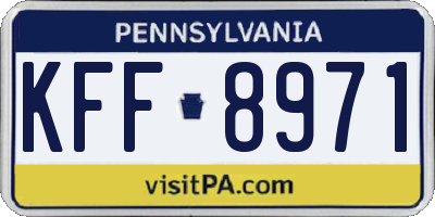 PA license plate KFF8971