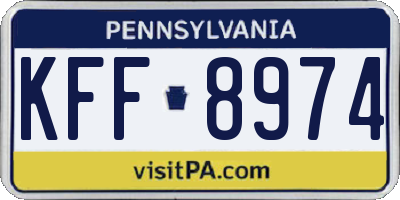 PA license plate KFF8974