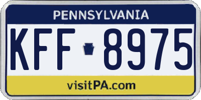 PA license plate KFF8975