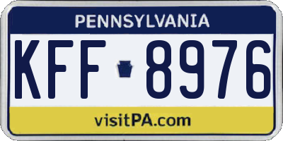 PA license plate KFF8976
