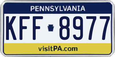 PA license plate KFF8977