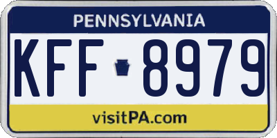 PA license plate KFF8979