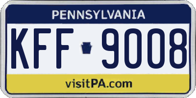 PA license plate KFF9008
