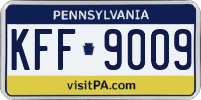 PA license plate KFF9009