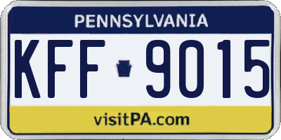 PA license plate KFF9015