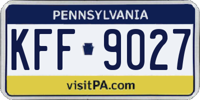PA license plate KFF9027