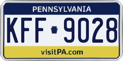 PA license plate KFF9028