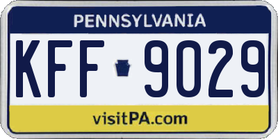 PA license plate KFF9029