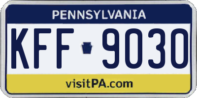 PA license plate KFF9030