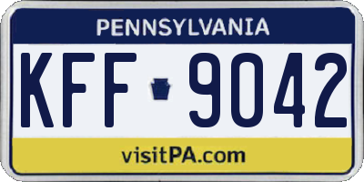 PA license plate KFF9042