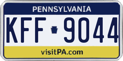 PA license plate KFF9044