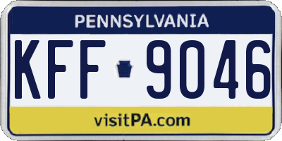 PA license plate KFF9046