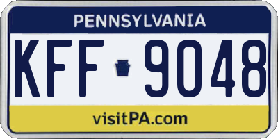 PA license plate KFF9048