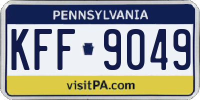 PA license plate KFF9049