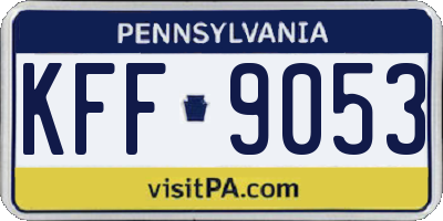PA license plate KFF9053