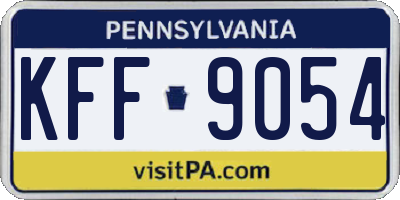 PA license plate KFF9054