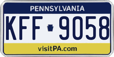 PA license plate KFF9058