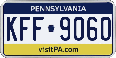 PA license plate KFF9060