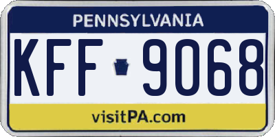 PA license plate KFF9068