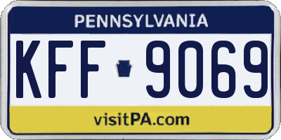 PA license plate KFF9069