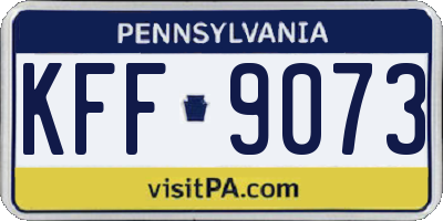 PA license plate KFF9073