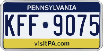 PA license plate KFF9075