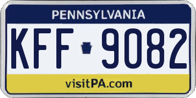 PA license plate KFF9082