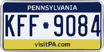 PA license plate KFF9084