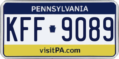 PA license plate KFF9089