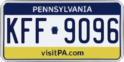 PA license plate KFF9096