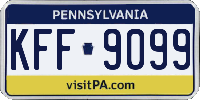 PA license plate KFF9099