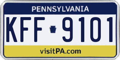 PA license plate KFF9101