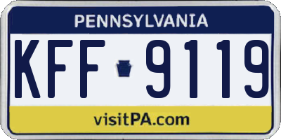 PA license plate KFF9119