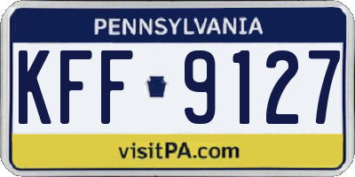 PA license plate KFF9127