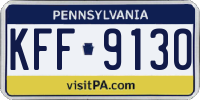 PA license plate KFF9130