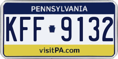 PA license plate KFF9132