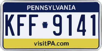 PA license plate KFF9141