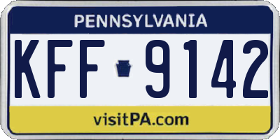 PA license plate KFF9142