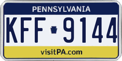 PA license plate KFF9144