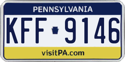 PA license plate KFF9146