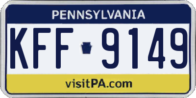 PA license plate KFF9149
