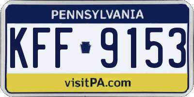 PA license plate KFF9153