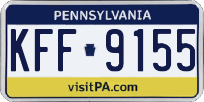 PA license plate KFF9155