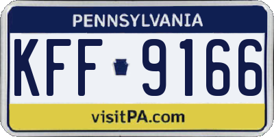 PA license plate KFF9166