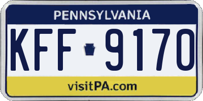 PA license plate KFF9170