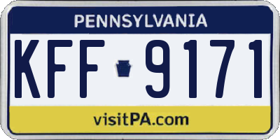 PA license plate KFF9171