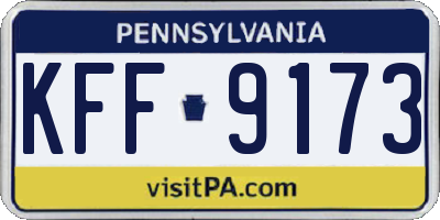 PA license plate KFF9173
