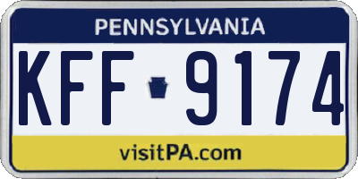 PA license plate KFF9174